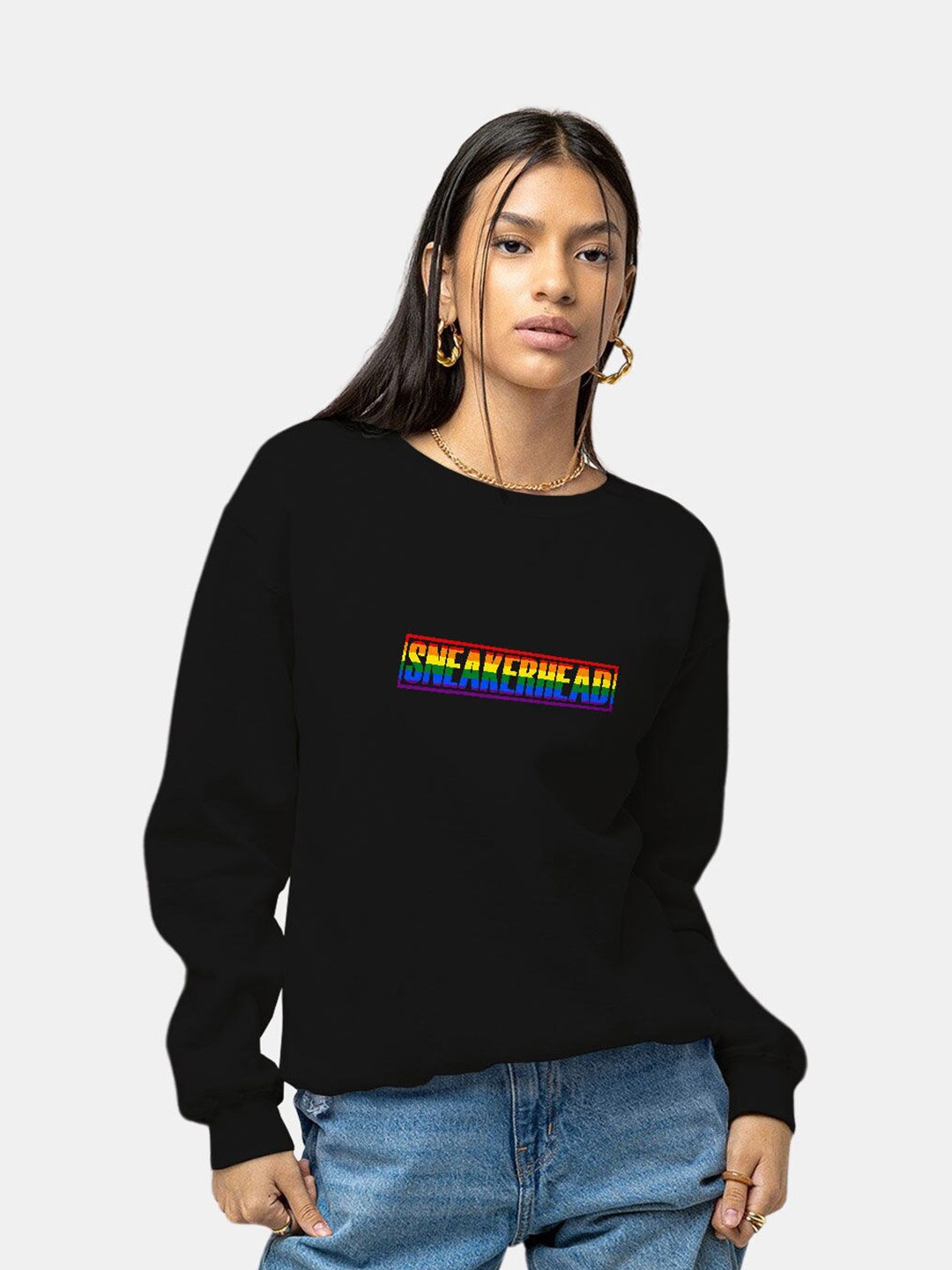 

macmerise Typography Printed Cotton Pullover, Black