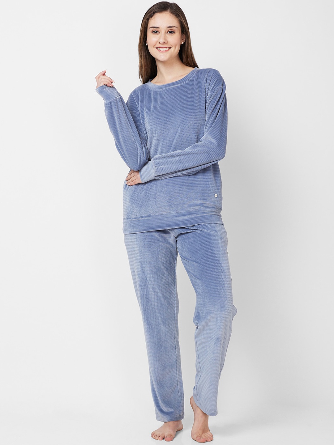 

XIN Women Solid Night suit, Blue