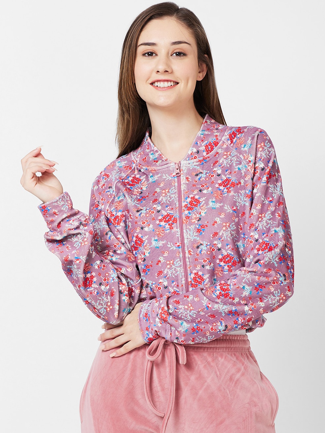 

XIN Floral Printed Tracksuits, Pink