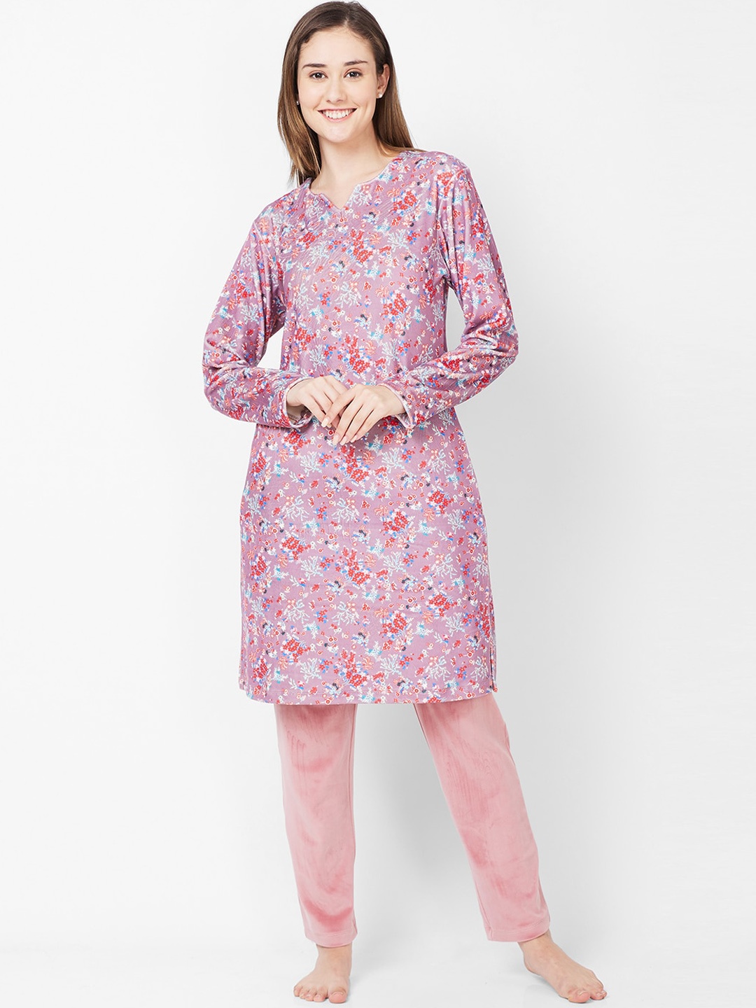 

XIN Pink & Blue Printed Night suit