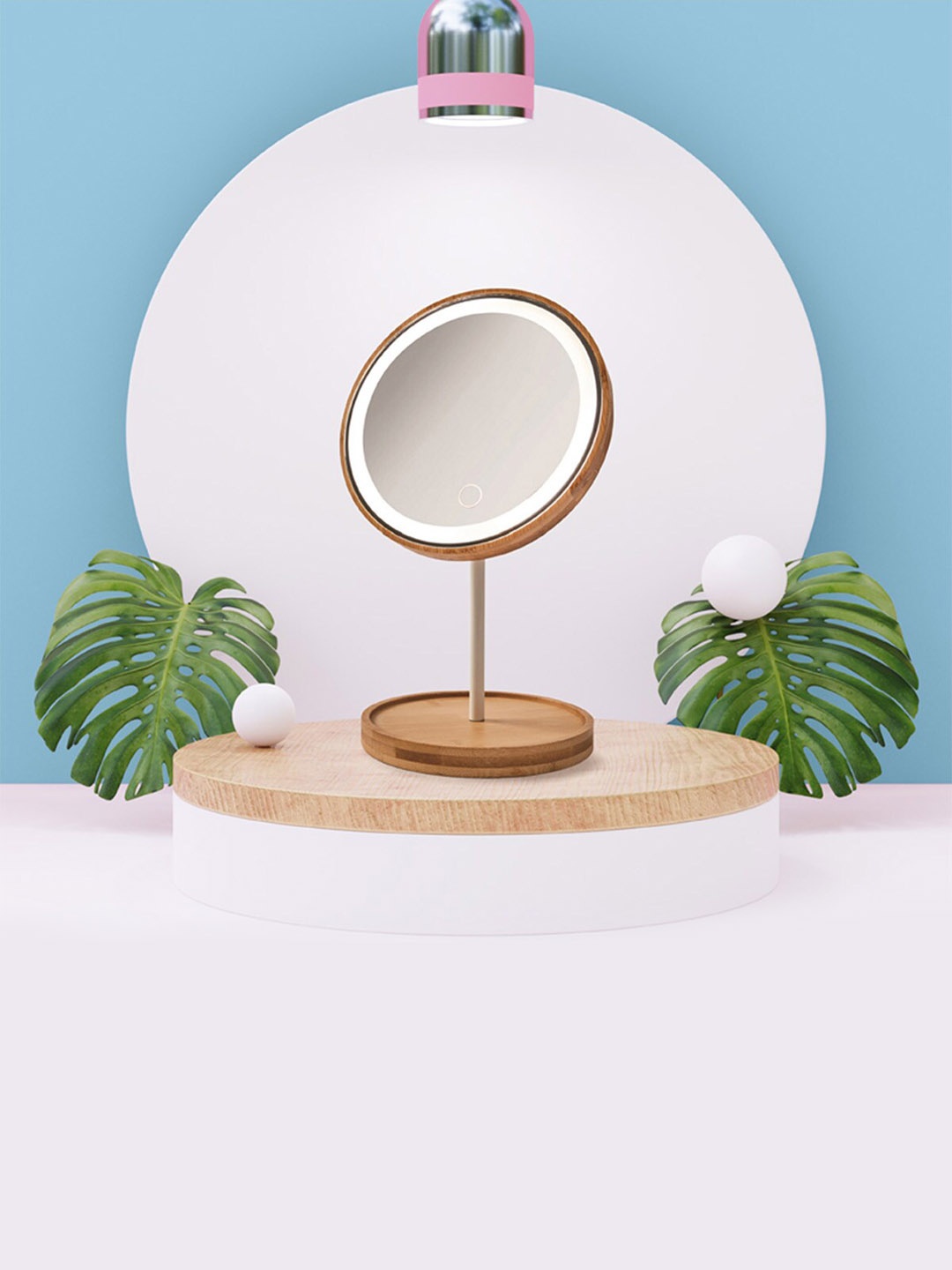 

Anko Brown & White Bamboo LED Beauty Mirror
