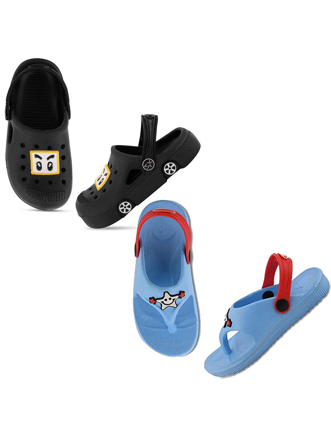 

Smartots Kids Set of 2 Textured Clogs, Black