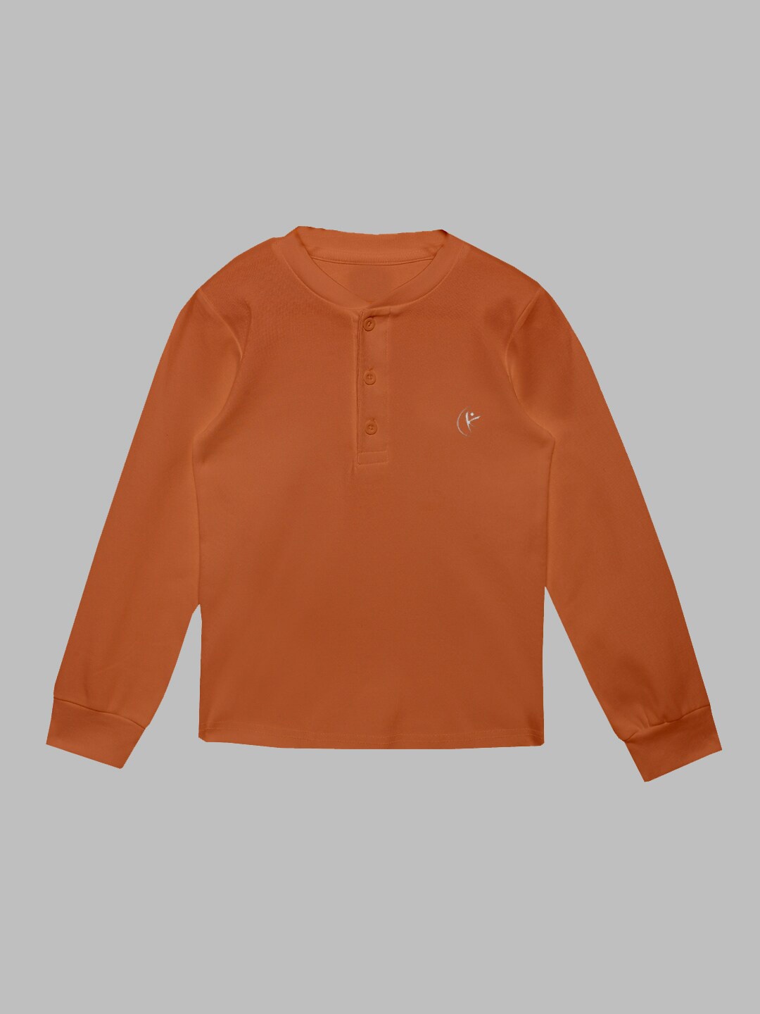 

KiddoPanti Unisex Kids Henley Neck Pure Cotton T-shirt, Orange