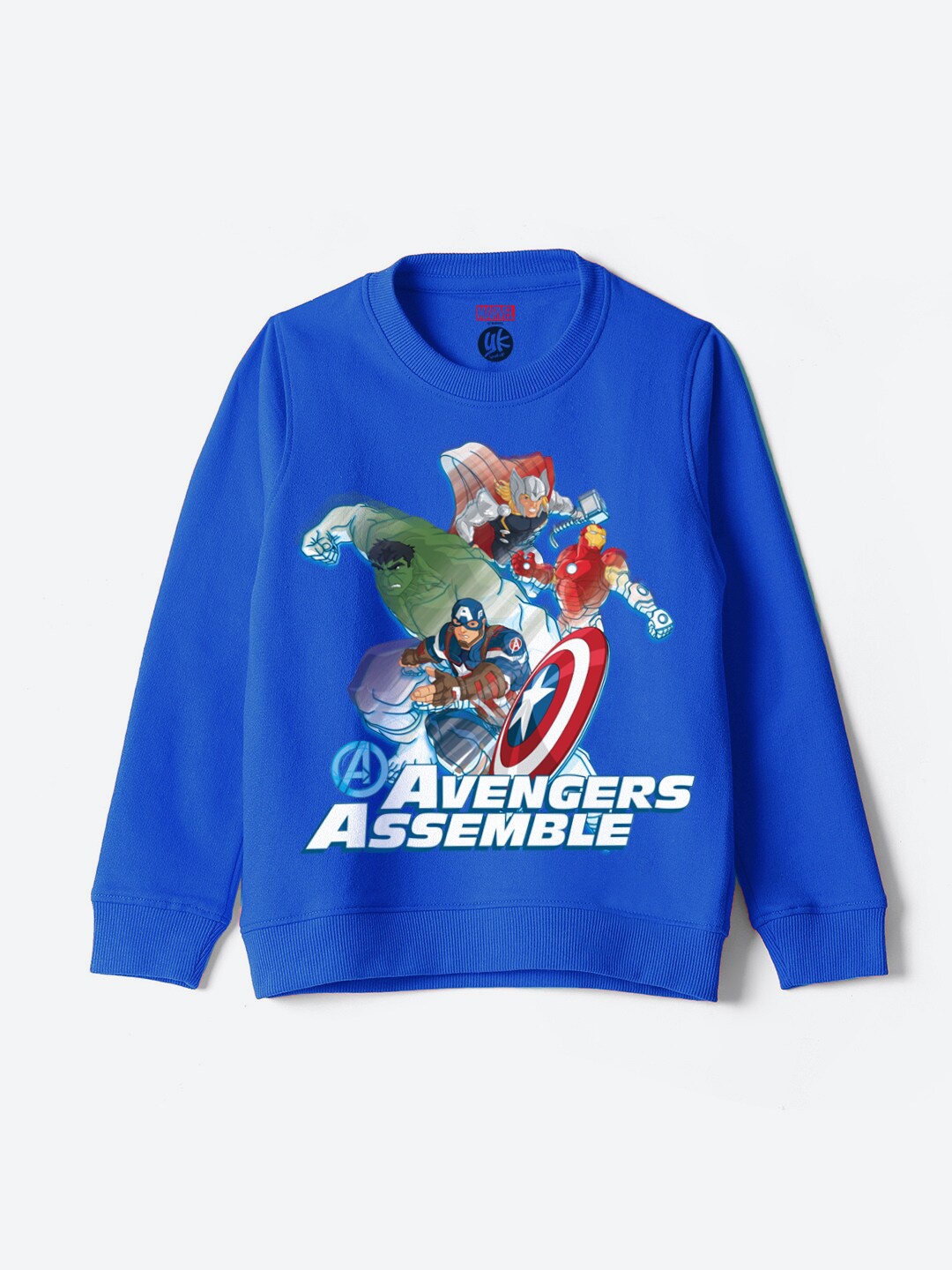 

YK Marvel Boys Avengers Printed Cotton Sweatshirt, Blue