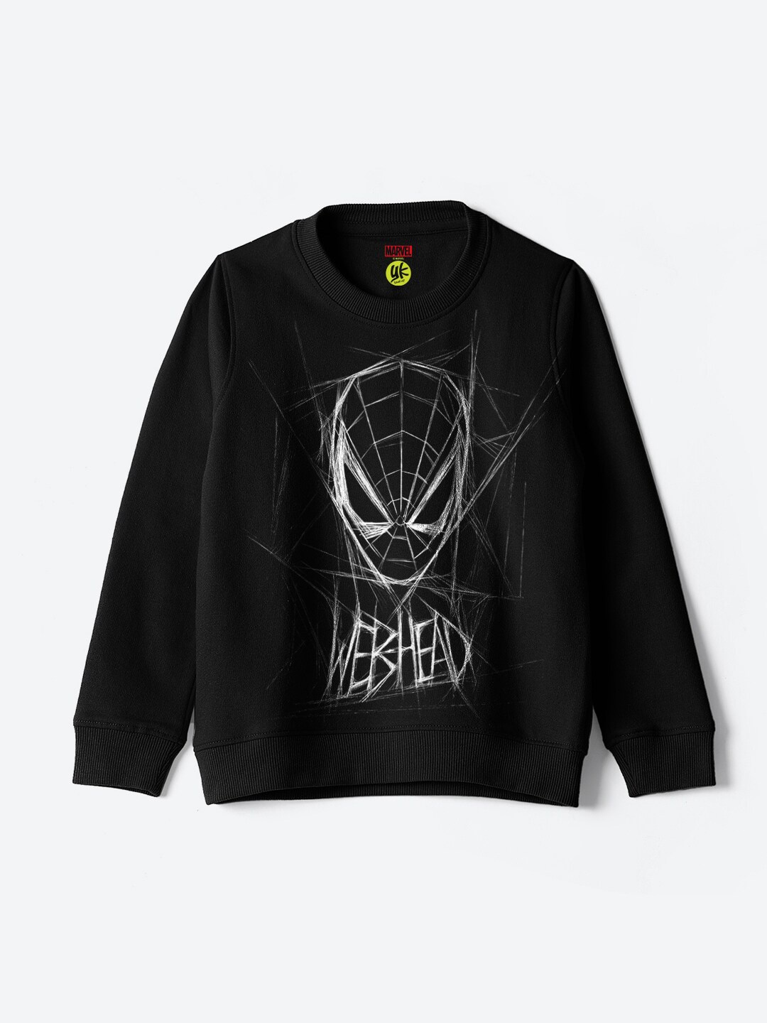

YK Marvel Boys Spiderman Printed Cotton Sweatshirt, Black