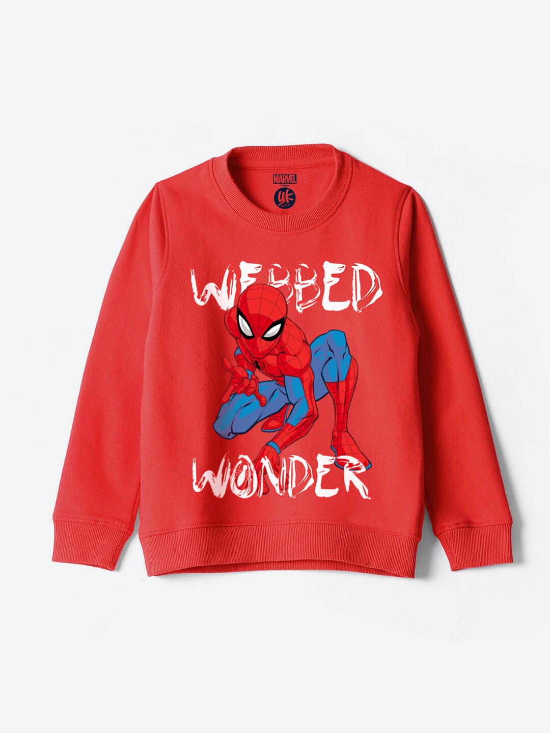 

YK Marvel Boys Spiderman Printed Cotton Sweatshirt, Red