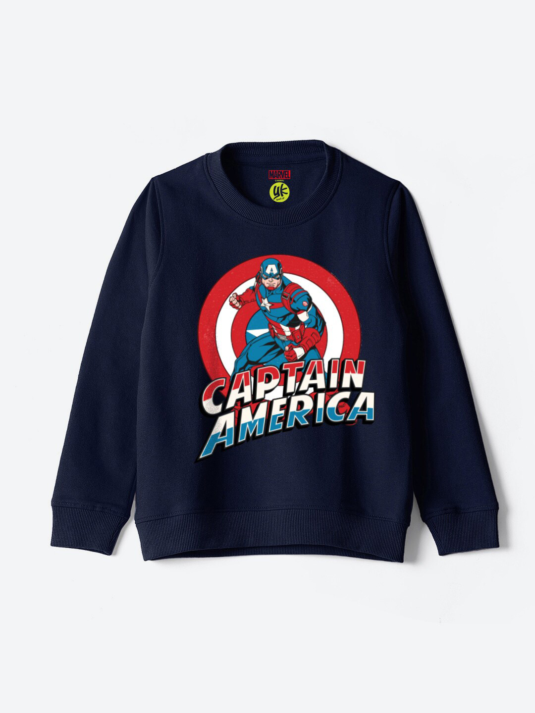 

YK Marvel Boys Captain America Printed Cotton Sweatshirt, Navy blue