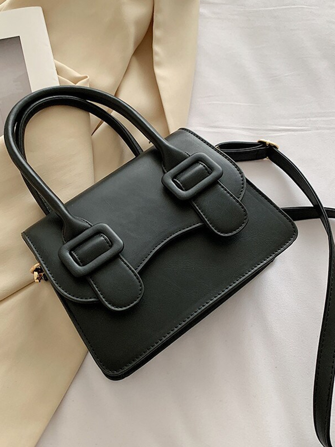 

Diana Korr PU Oversized Structured Handheld Bag, Black