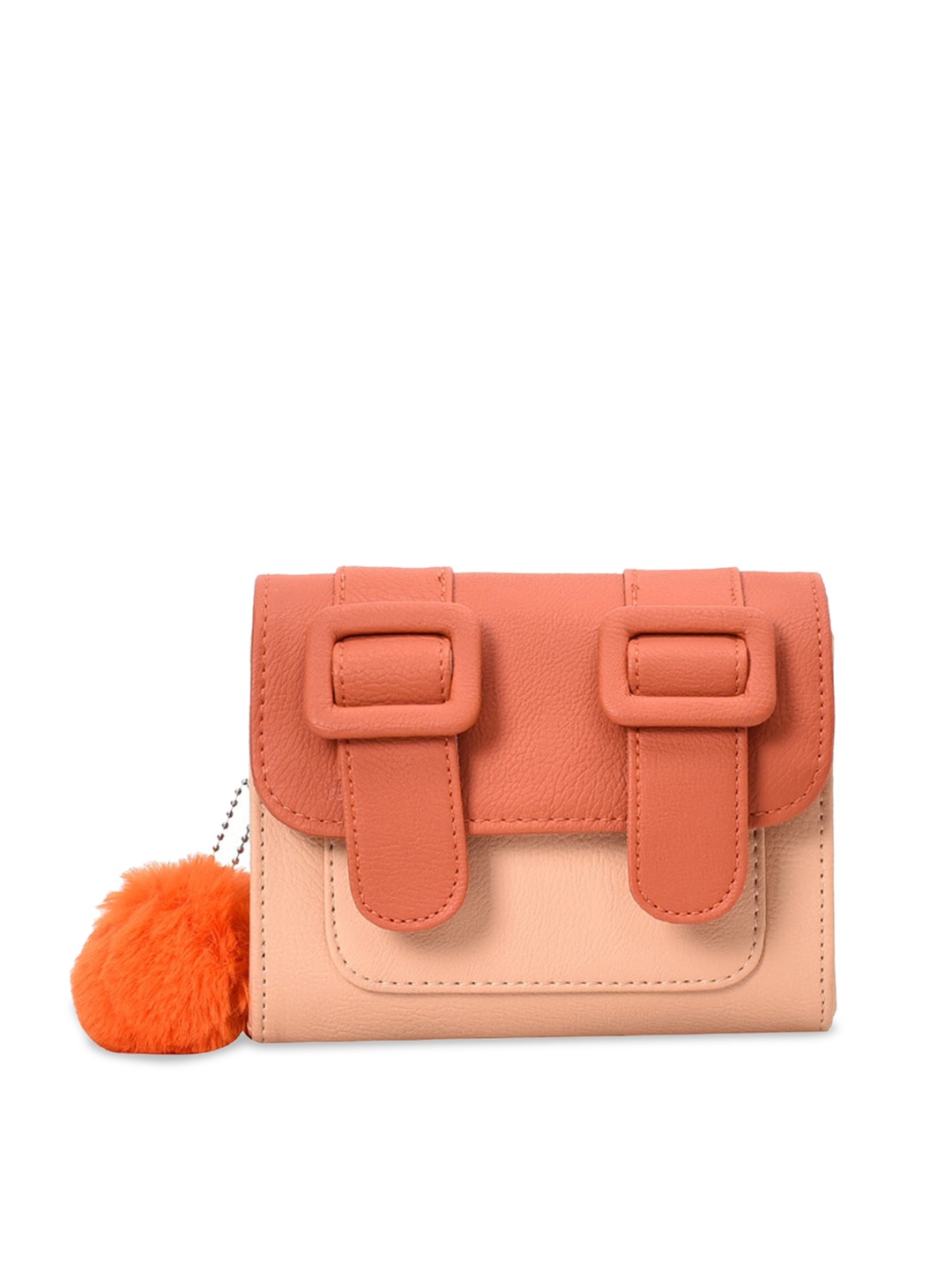 

Diana Korr Colourblocked Structured Sling Bag With Buckle, Tan