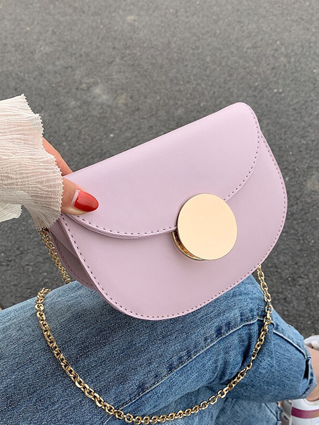 

Diana Korr PU Structured Sling Bag, Pink