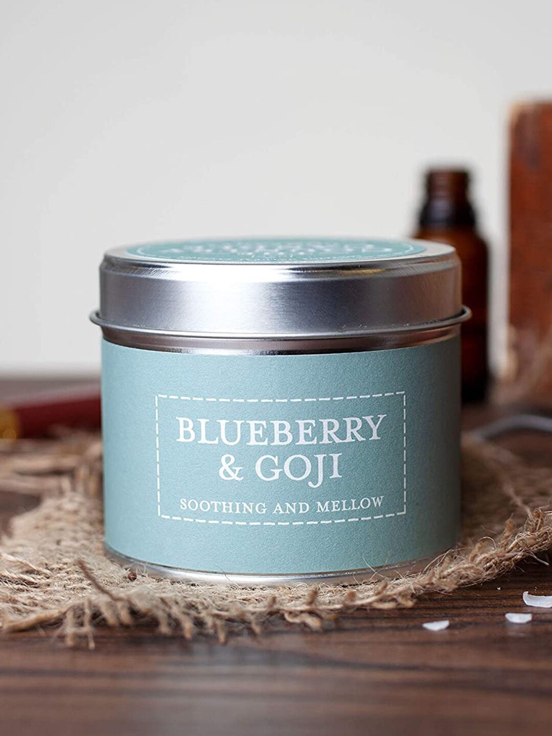 

Aromatic Fables Blue & White Blueberry Scented Tin Jar Candle