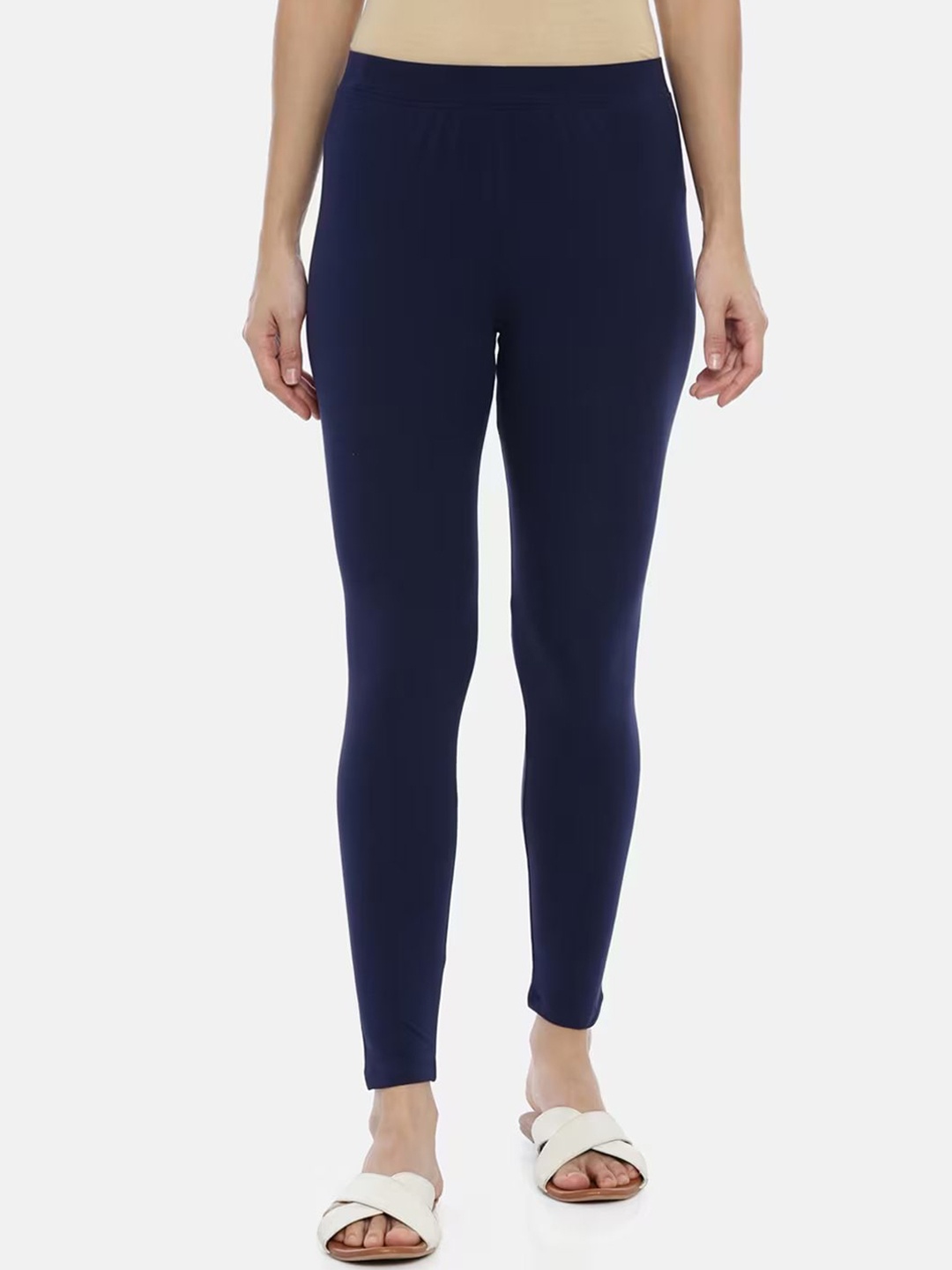 

BLACK SCISSOR High-Rise Ankle Length Cotton Leggings, Navy blue