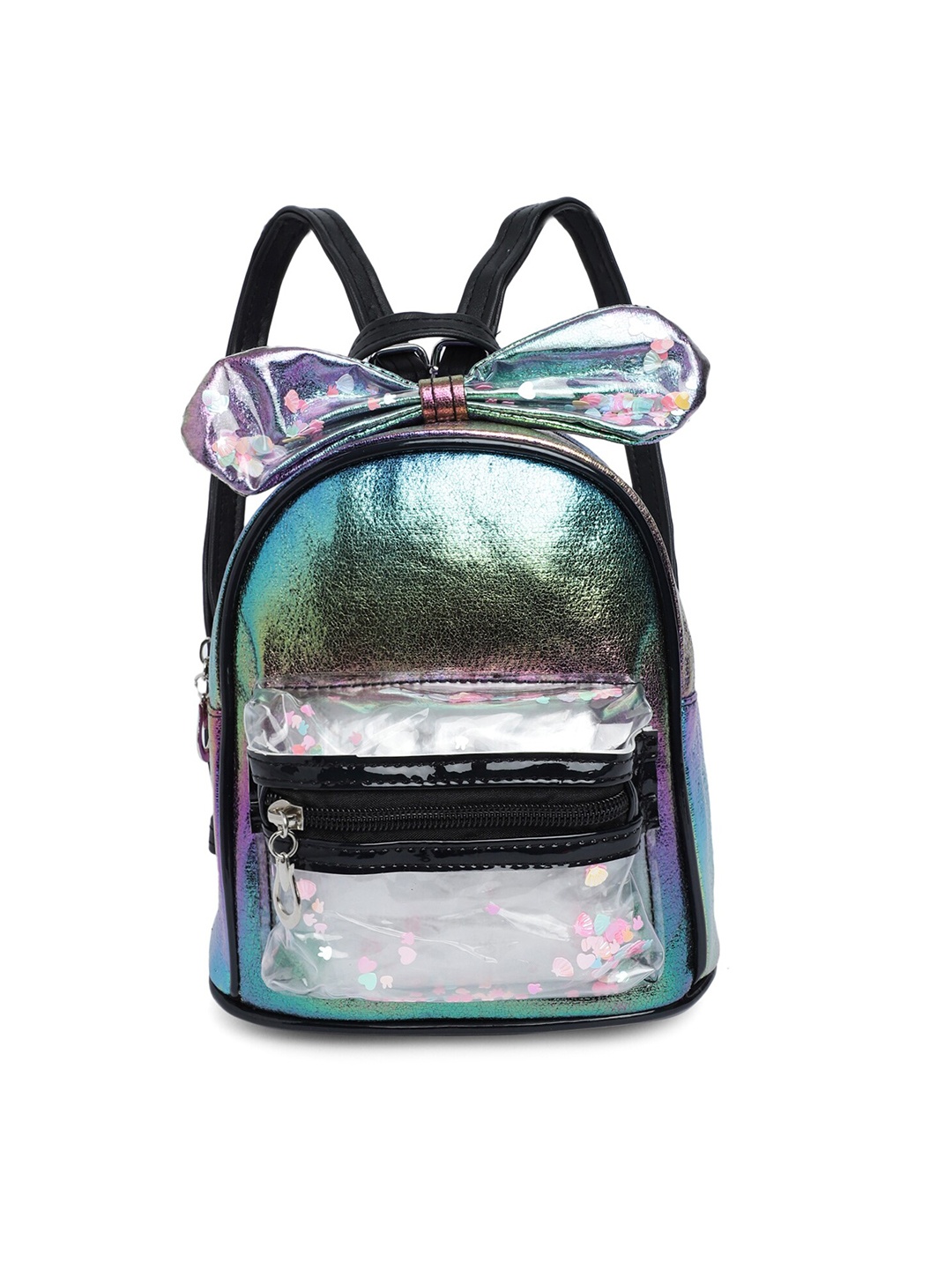 

Kids On Board Girls Embellished Non-Padded Small Backpack, Black