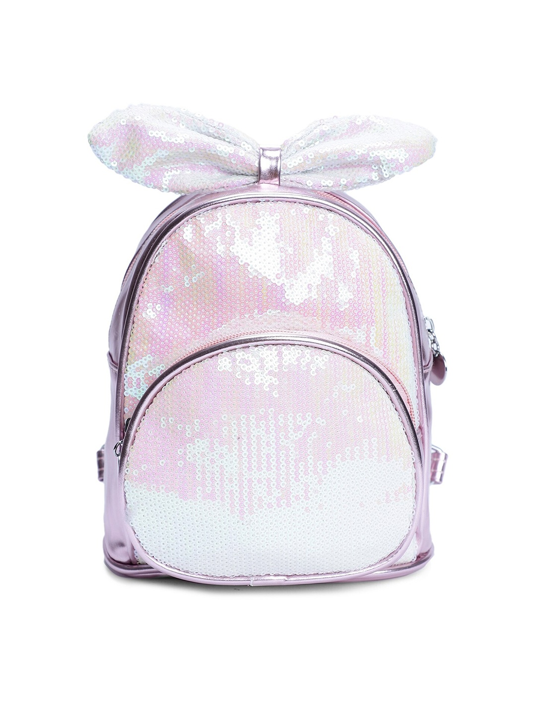

Kids On Board Girls Sequined Embellished Non-Padded Small Backpack, Pink