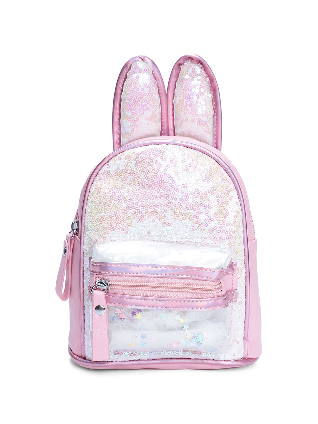 

Kids On Board Girls Sequined Embellished Non-Padded Small Backpack, Pink