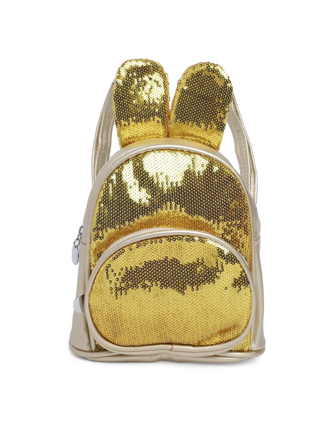 

Kids On Board Girls Sequined Embellished Non-Padded Small Backpack, Gold
