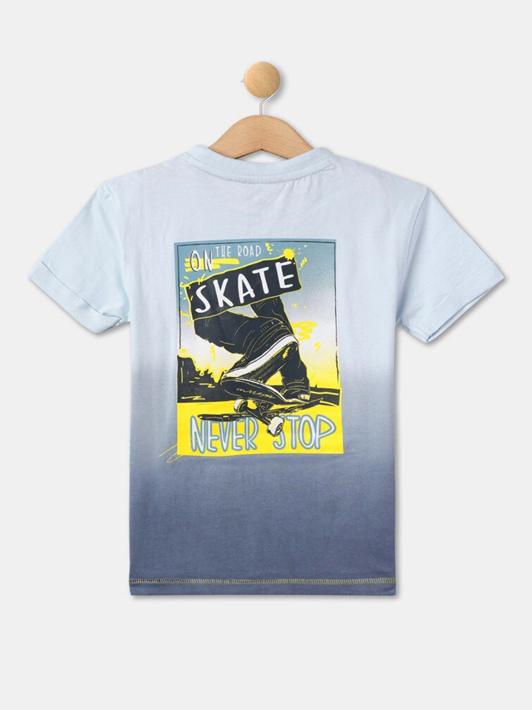 

R&B Boys Graphic Printed Cotton T-shirt, Blue