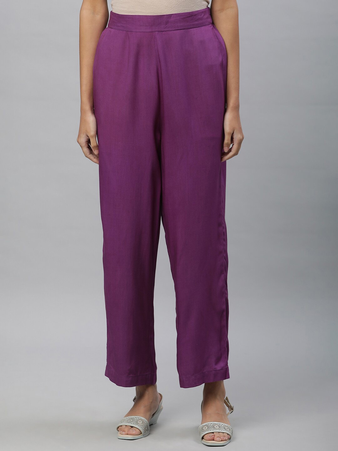 

AURELIA Wide Leg Ethnic Palazzos, Purple