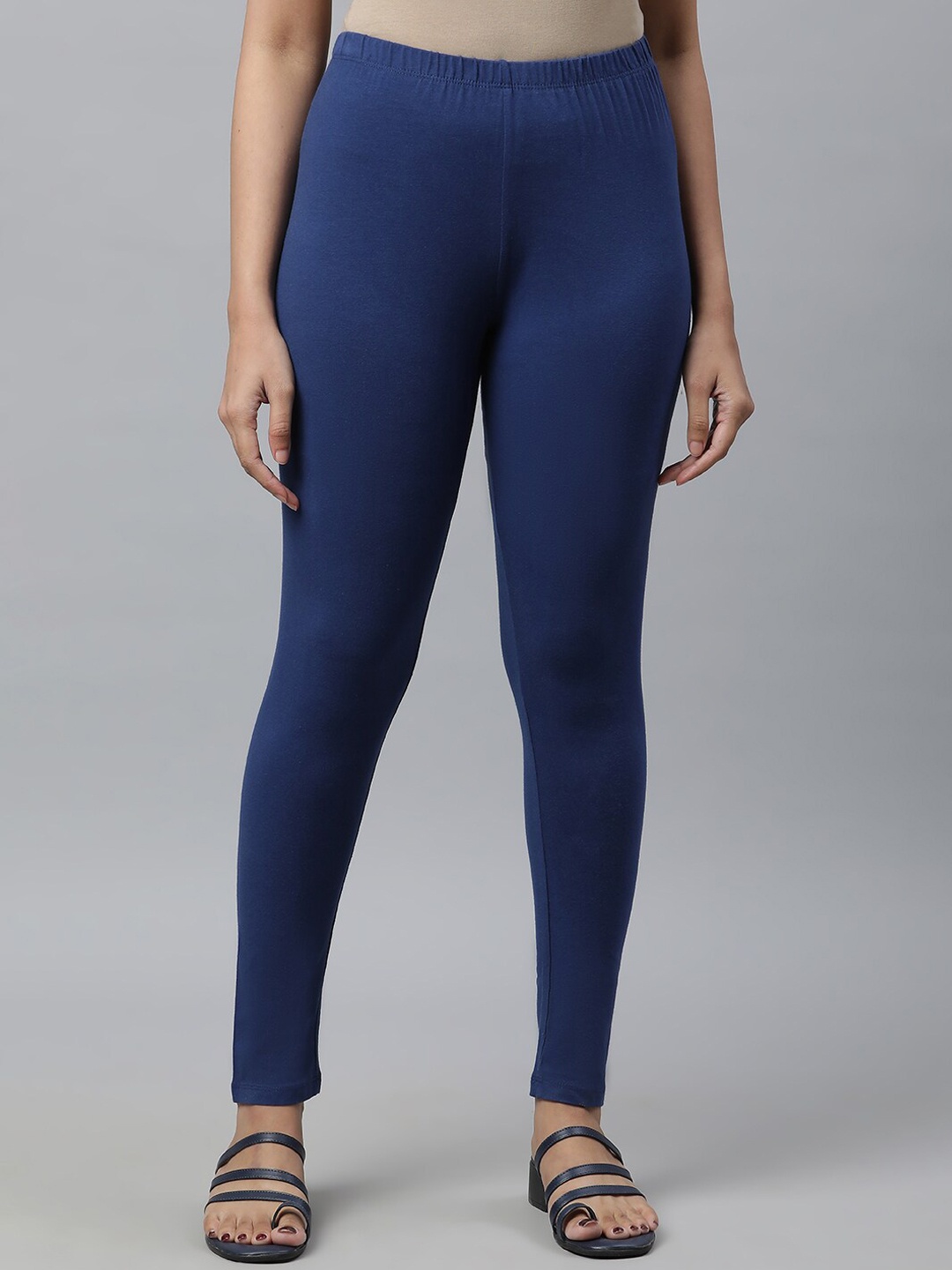

AURELIA High-Rise Ankle Length Stretchable Leggings, Blue