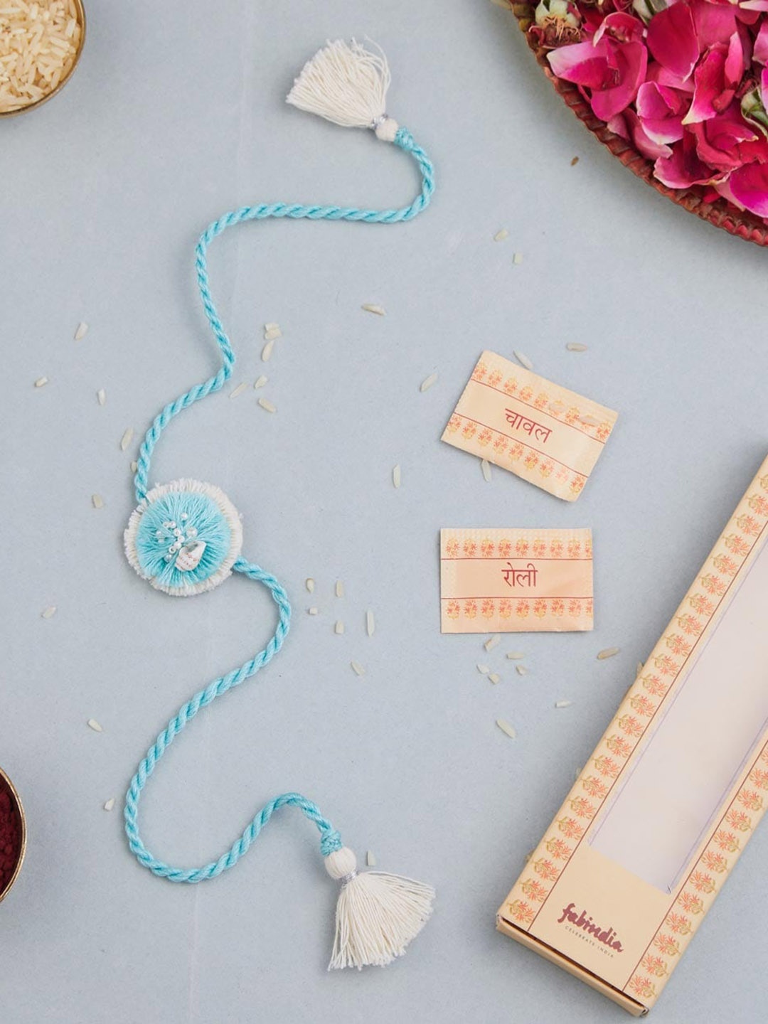 

Fabindia Unisex Rakhi With Roli & Chawal, Blue