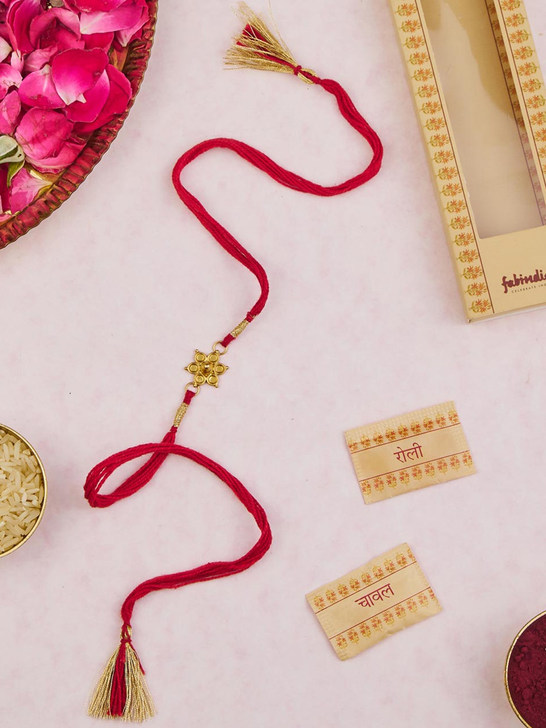 

Fabindia Unisex Rakhi With Roli & Chawal, Gold