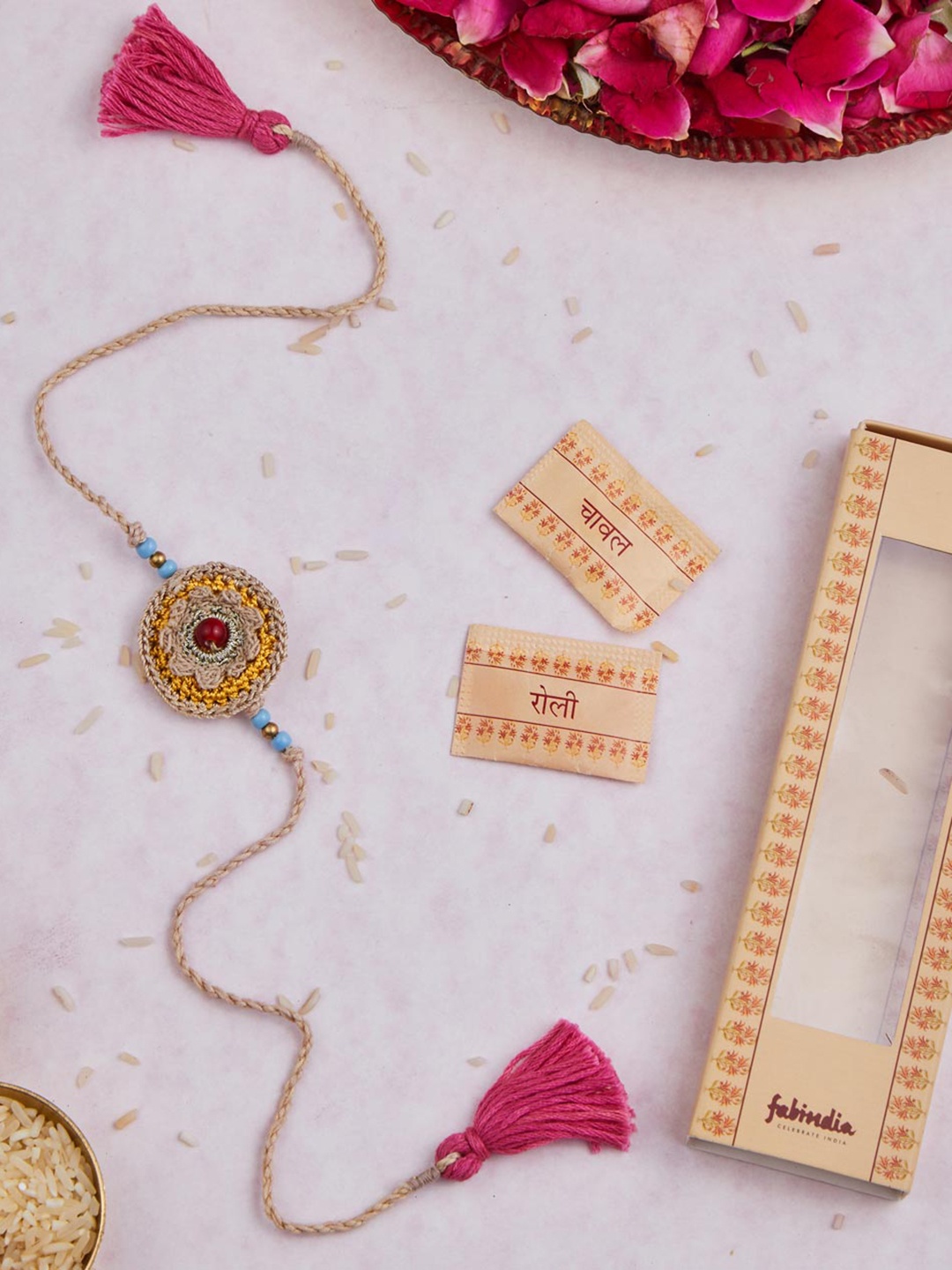 

Fabindia Unisex Rakhi With Roli & Chawal, Beige