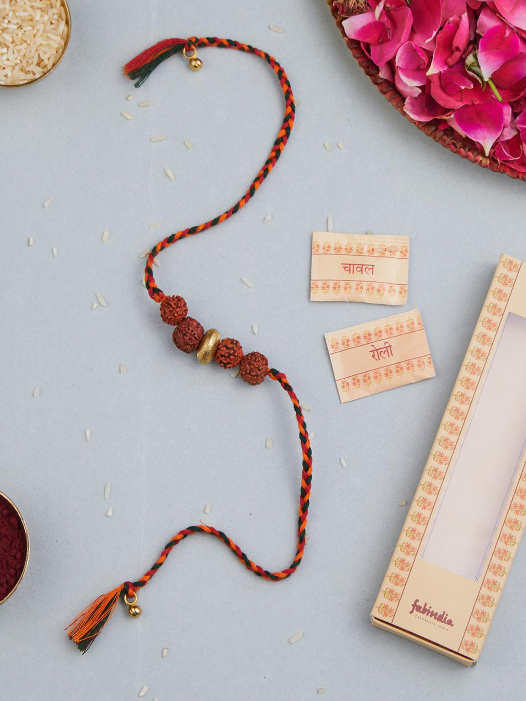 

Fabindia Unisex Rakhi With Roli & Chawal, Brown