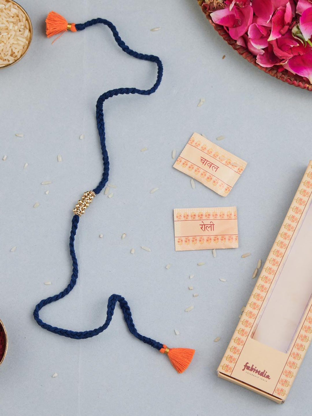 

Fabindia Beaded Thread Rakhi, Gold