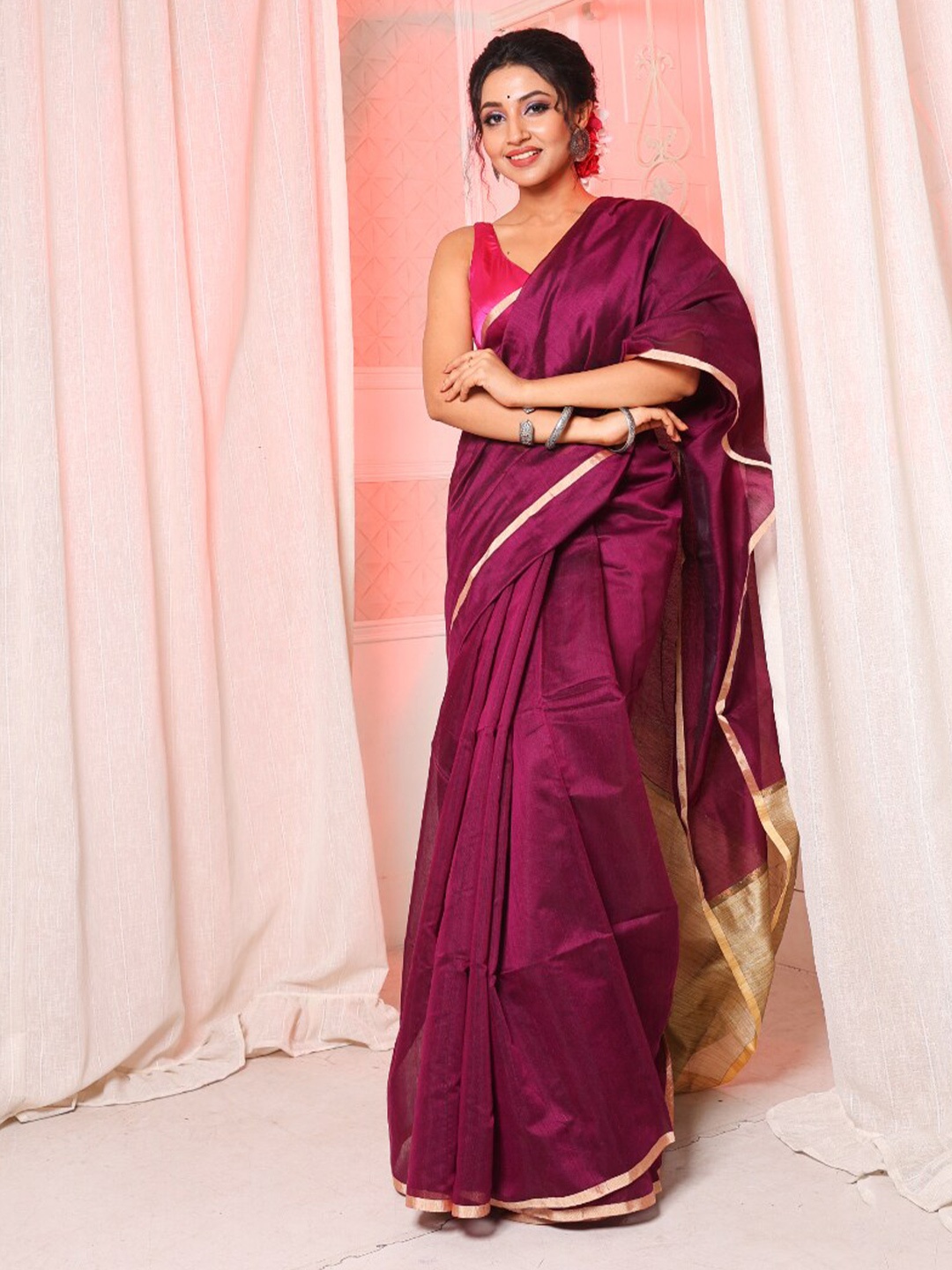 

Charukriti Zari Detailed Saree, Purple