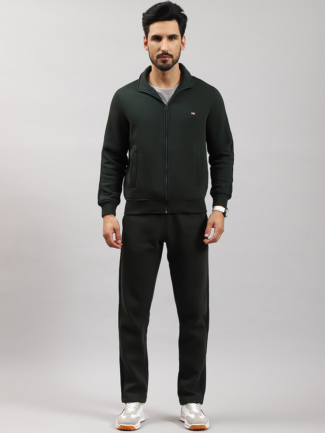 

Monte Carlo Mid-Rise Mock Collar Cotton Tracksuits, Green