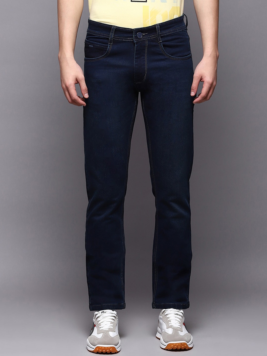 

Monte Carlo Slim Fit High-Rise Clean Look Cotton Dark Jeans, Blue