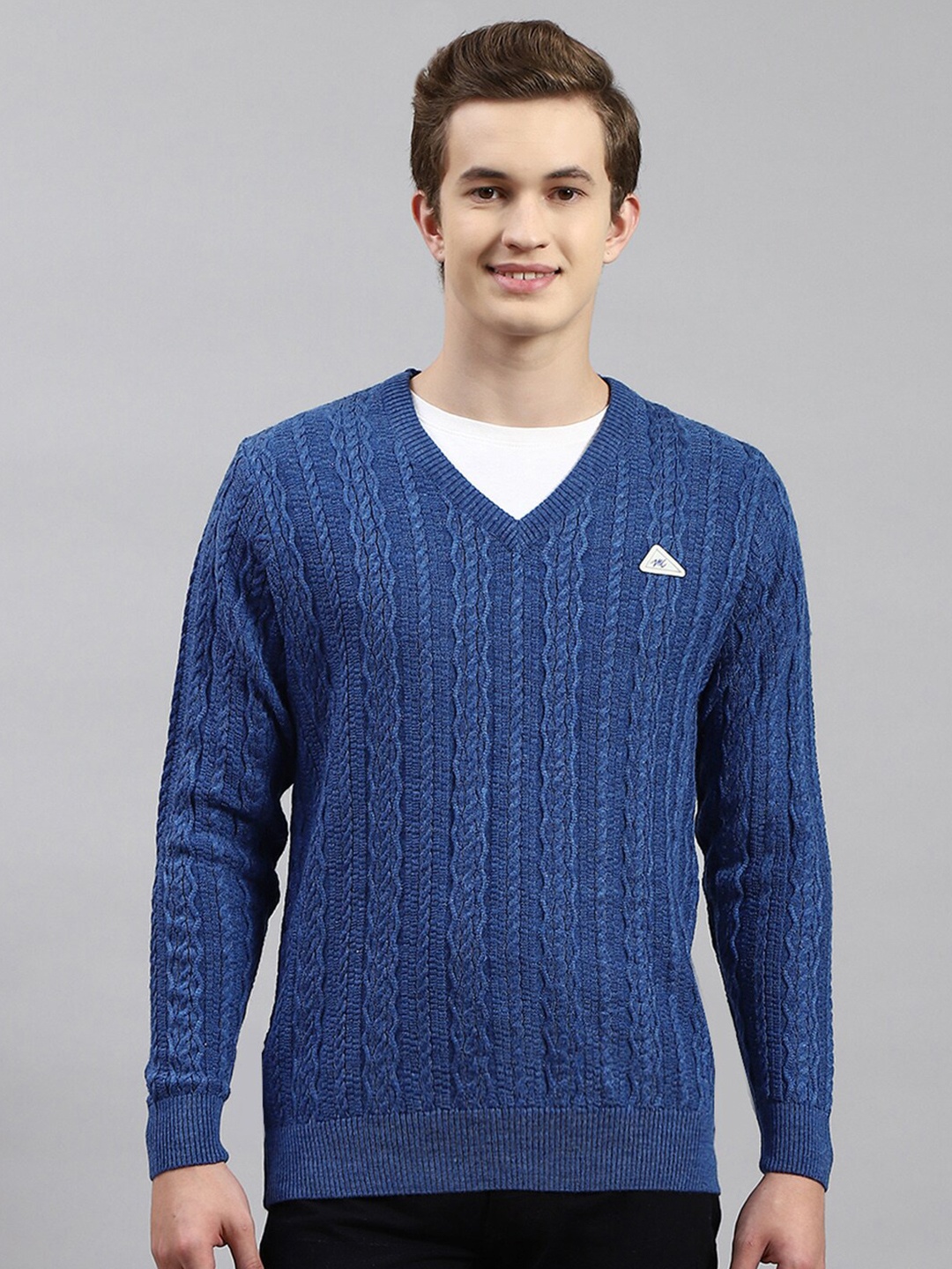 

Monte Carlo Cable Knit Woollen Pullover Sweater, Blue