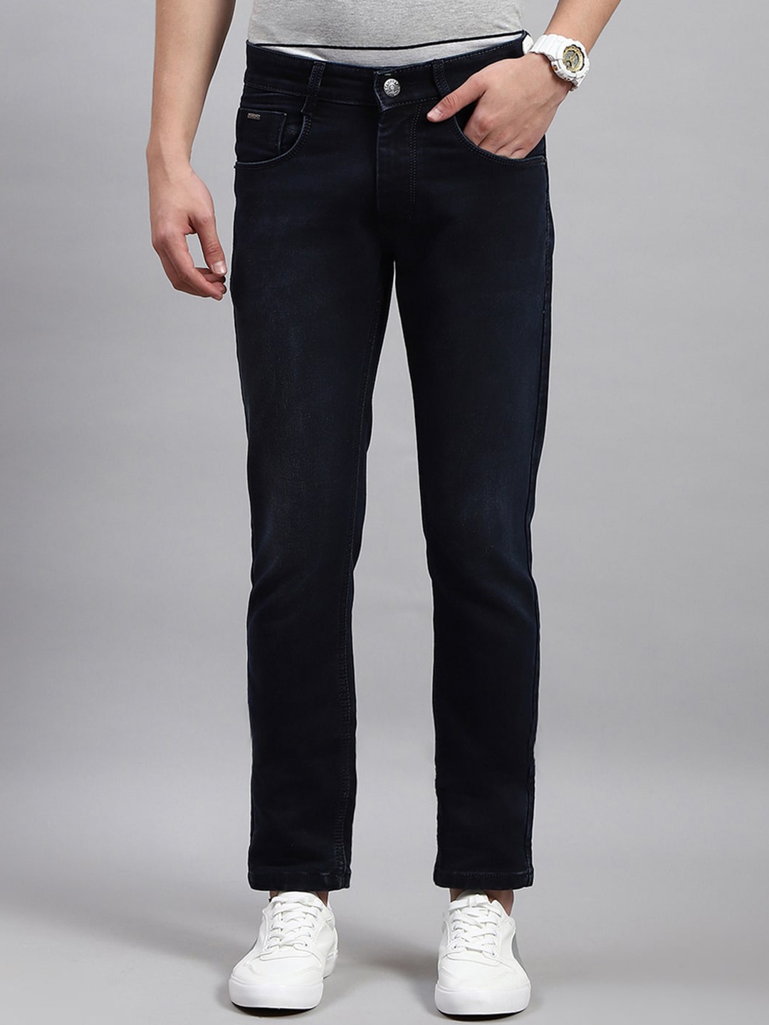 

Monte Carlo Men Skinny Fit Clean Look Jeans, Blue
