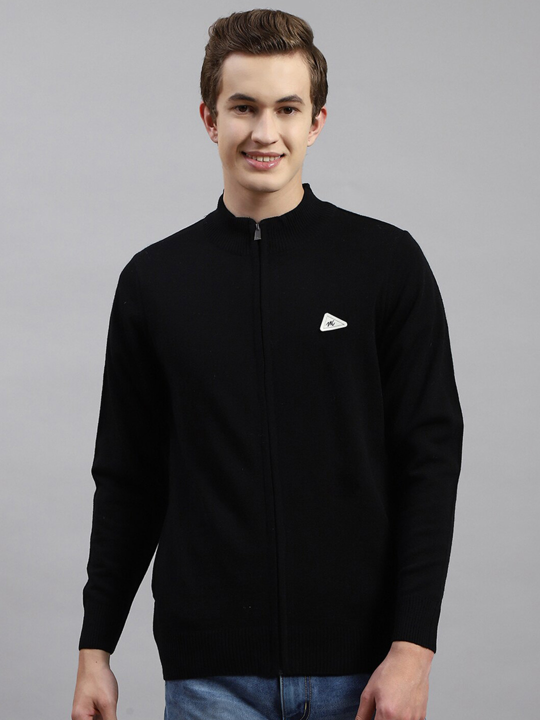 

Monte Carlo Mock Collar Woollen Pullover, Black