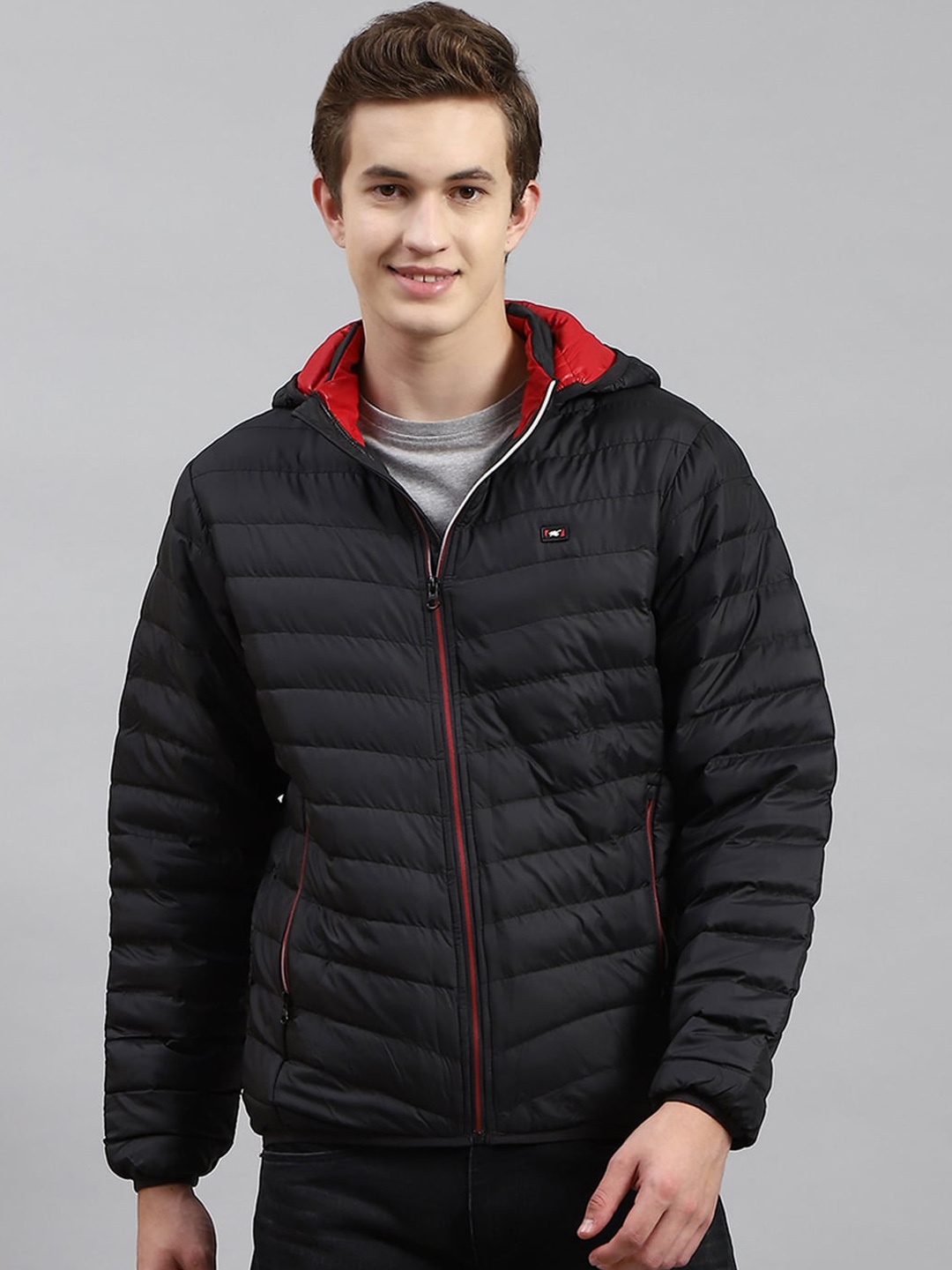 

Monte Carlo Hooded Lightweight Puffer Jacket, Black