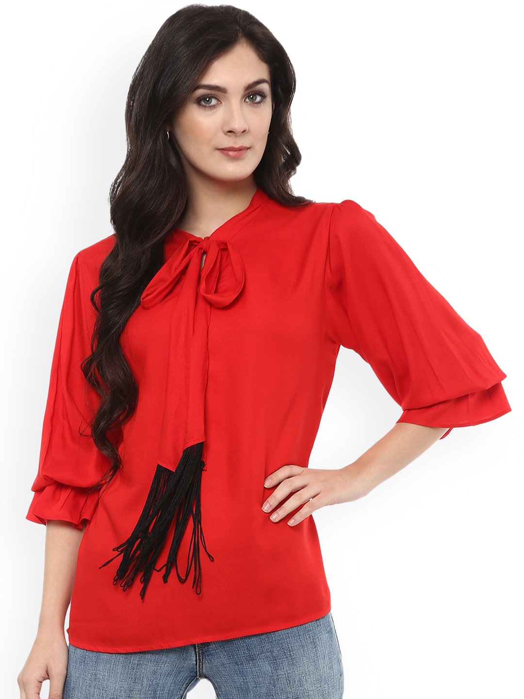 

Pannkh Women Red Solid Top