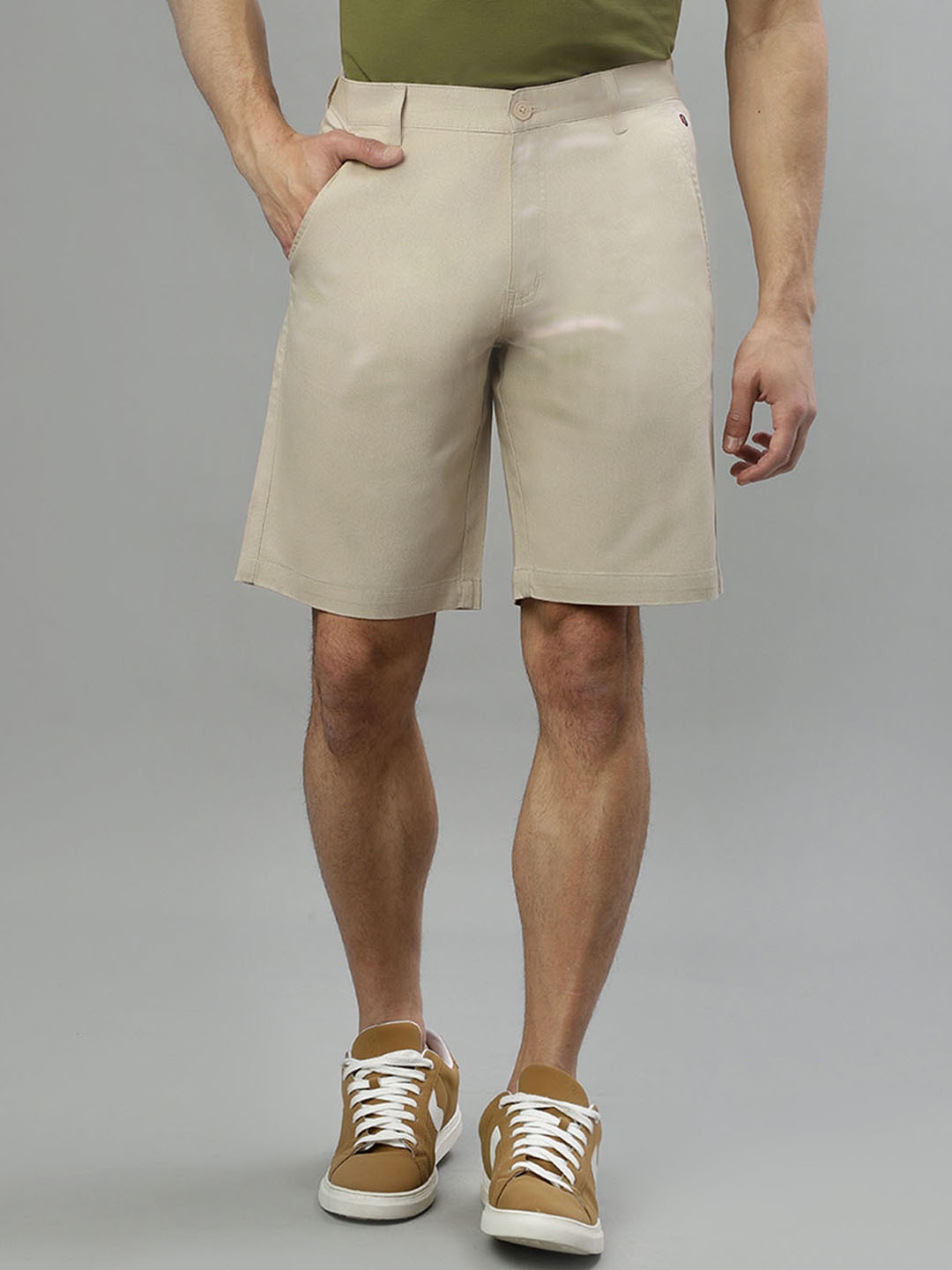 

Iconic Men Regular Fit Denim Shorts, Beige