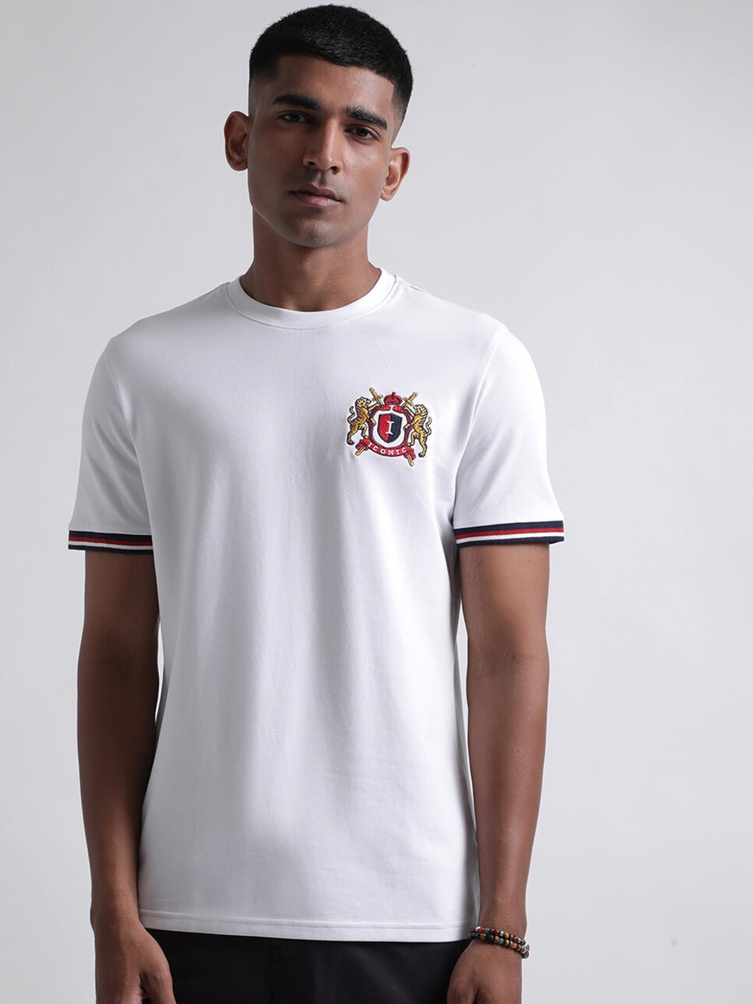 

Iconic Round Neck Cotton T-shirt, White