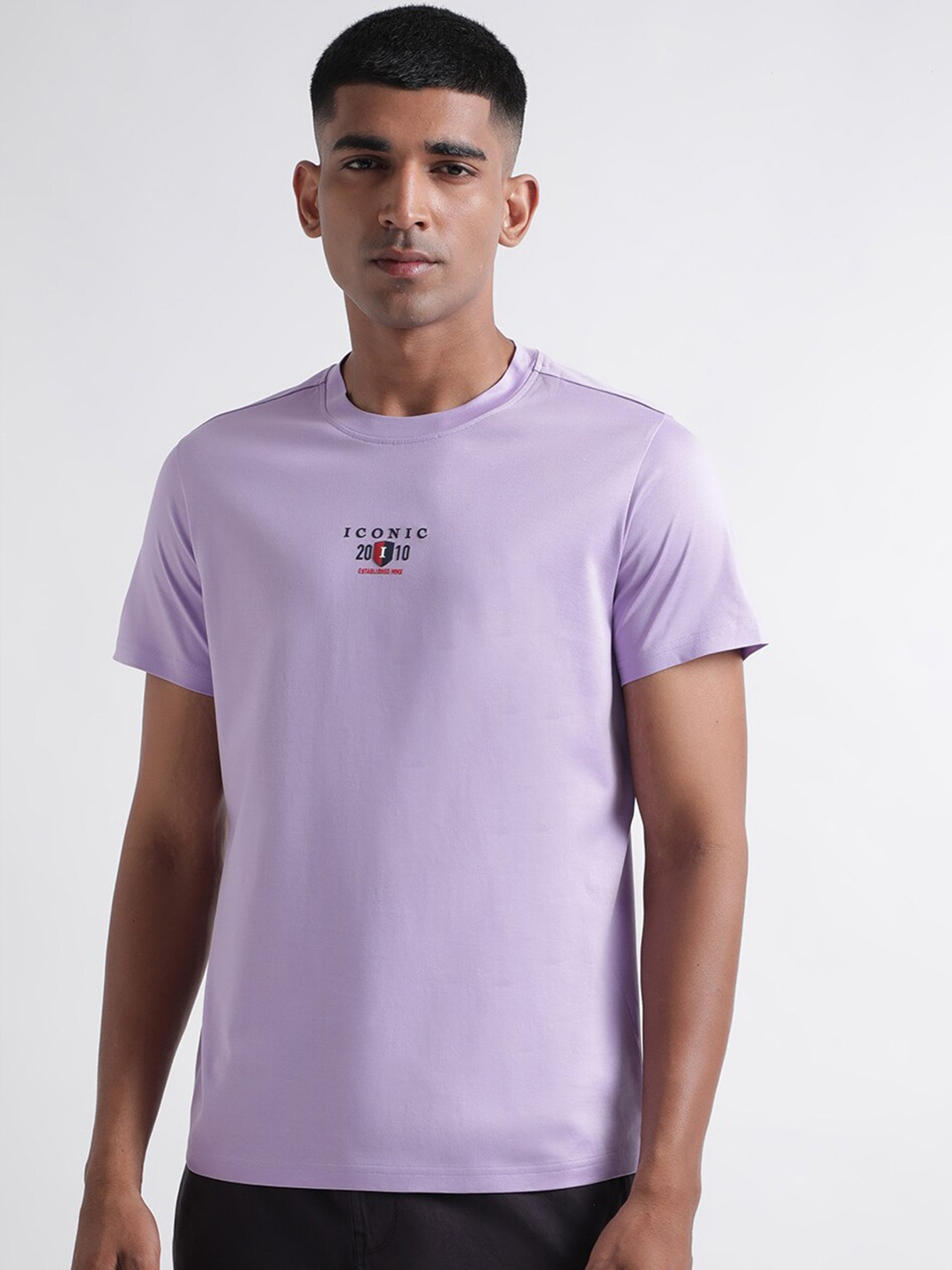 

Iconic Round Neck Cotton T-shirt, Lavender