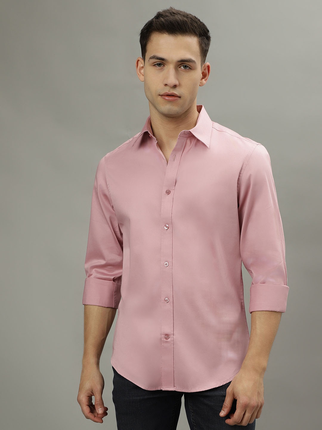 

Iconic Slim Fit Cotton Casual Shirt, Pink