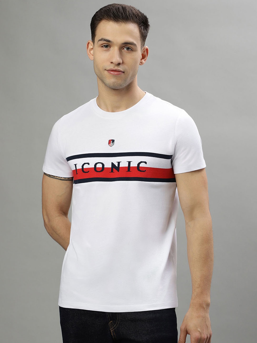 

Iconic Typography Printed Pure Cotton T-shirt, White
