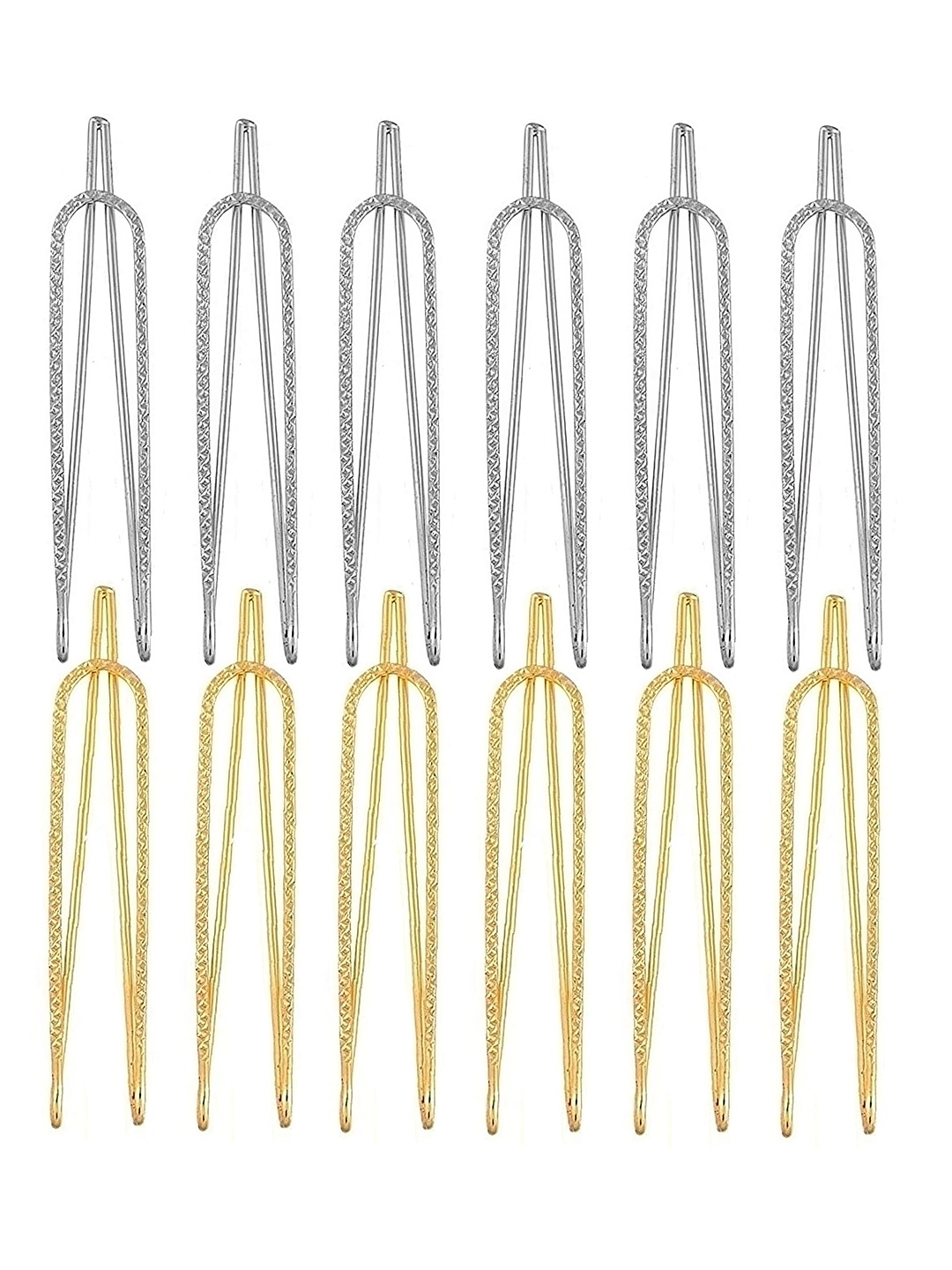 

VAMA Golden Clip on Brooch Waist Pleats Pallu Saree Pins, Gold