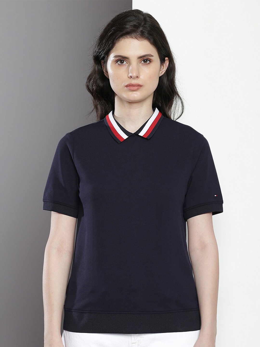 

Tommy Hilfiger Polo Collar Relaxed Fit Cotton Casual T-Shirt, Navy blue