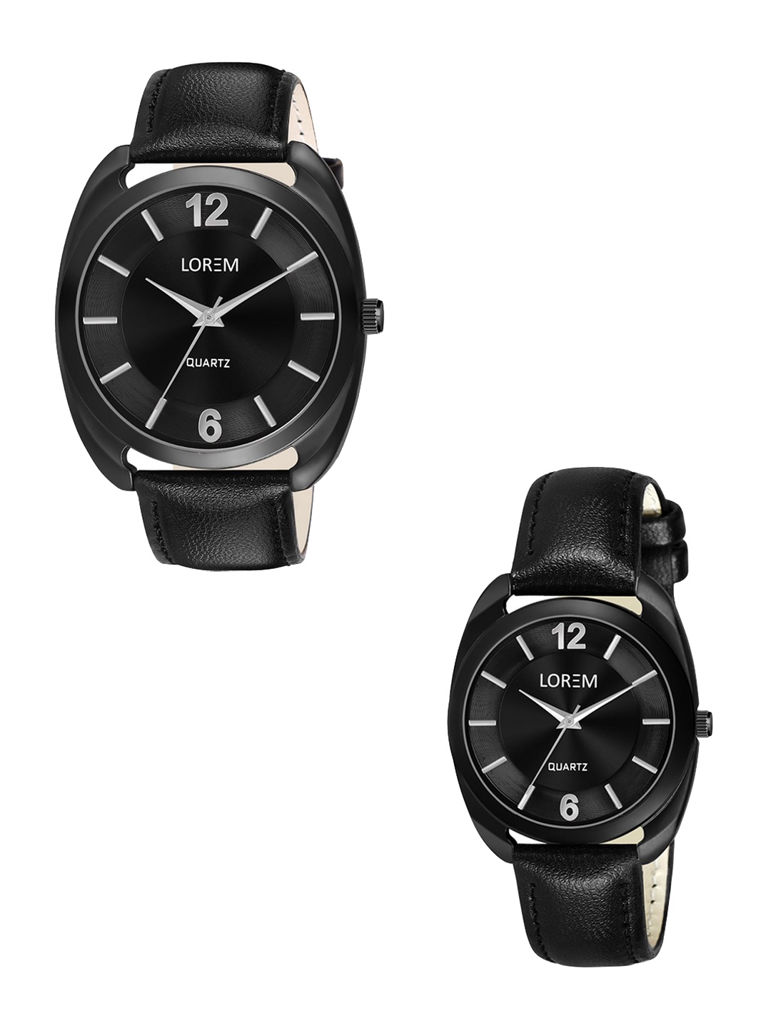 

LOREM Unisex Set Of 2 Dial & Black Straps Analogue Watch LR76-LR323-CM