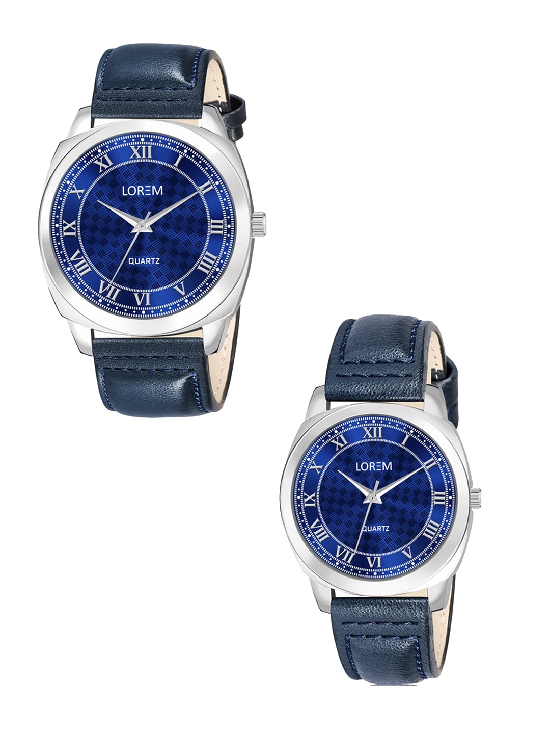 

LOREM Unisex Set Of 2 Straps Analogue Watch LR92-LR339-CM, Blue