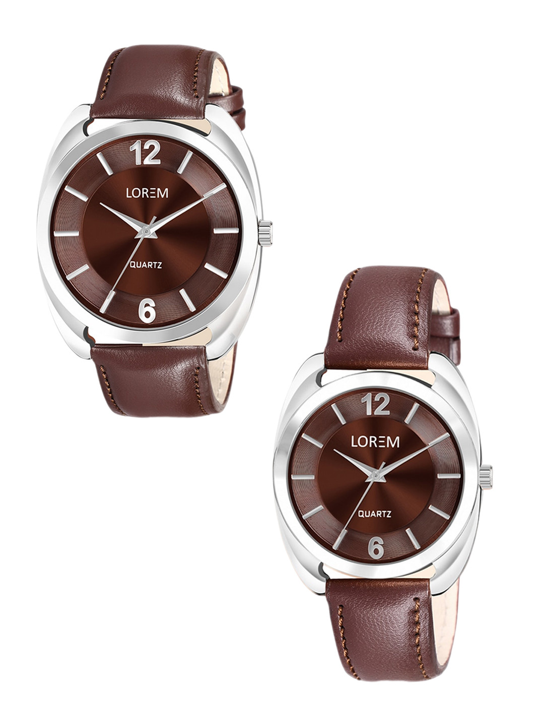 

LOREM Unisex Set Of 2 Straps Analogue Watch LR79-LR326-CM, Brown