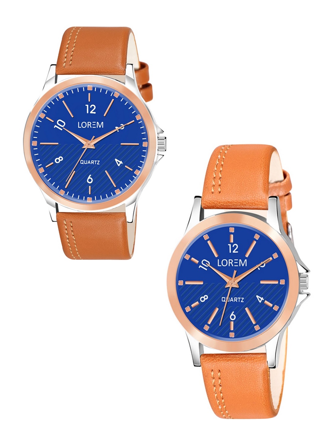 

LOREM Unisex Set Of 2 Straps Analogue Watch LR95-LR342-CM, Blue