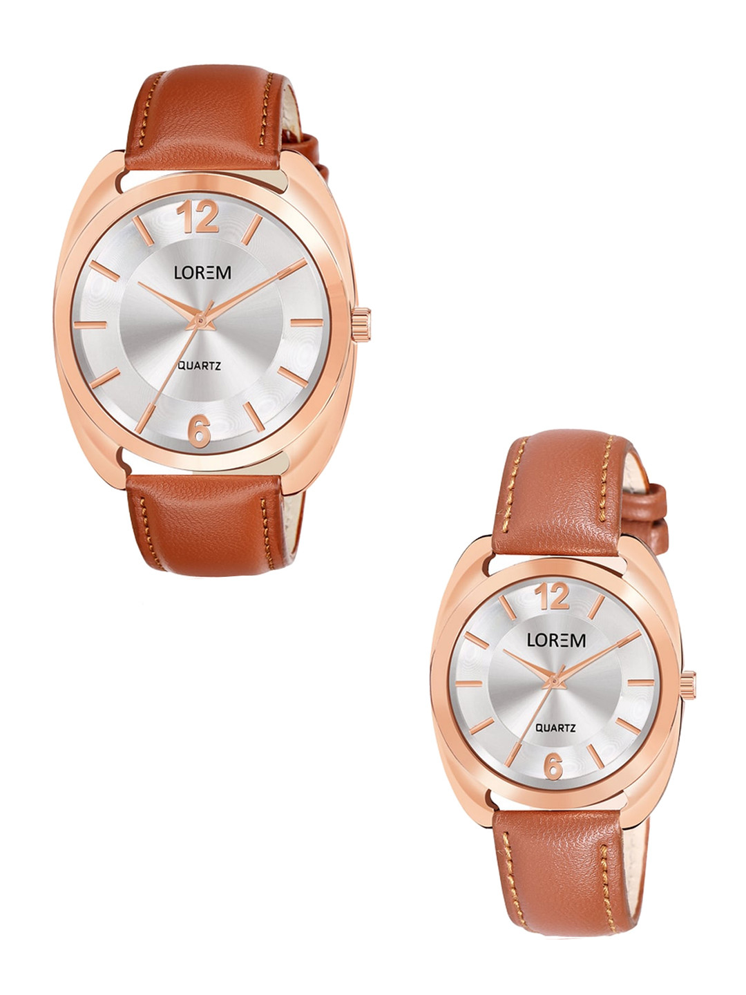 

LOREM Unisex Set Of 2 Textured Straps Analogue Watch LR78-LR325-CM, Silver