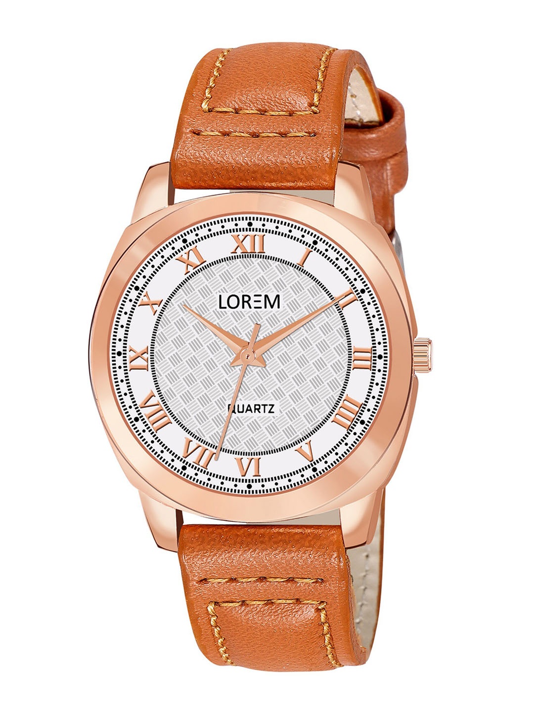 

LOREM Women Embellished Dial & Textured Straps Analogue Watch LR337-CM, Silver