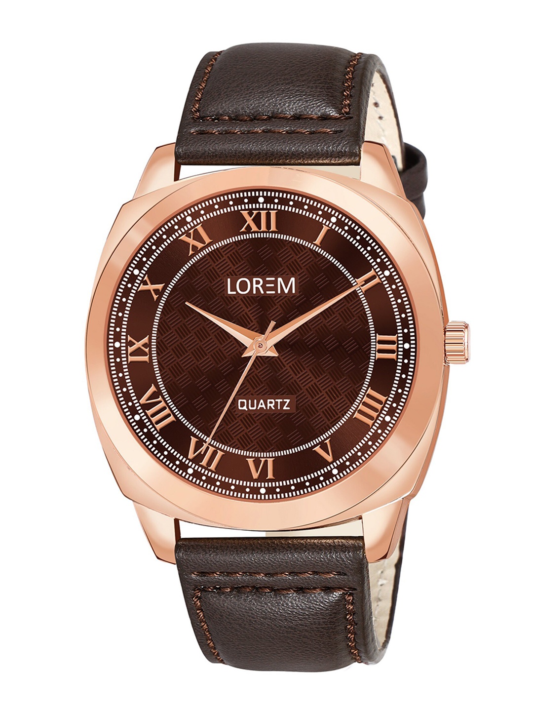 

LOREM Men Dial & Textured Straps Analogue Watch LR89-CM, Brown